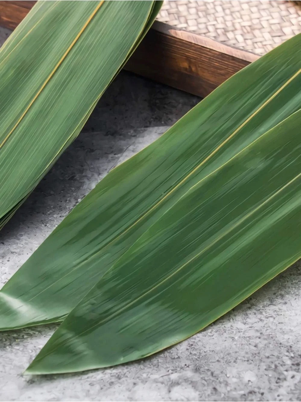 100 pcs Sushi Bamboo Leaf Banana Leaves Make Zongzi Kit Plate set of 2 pack 021